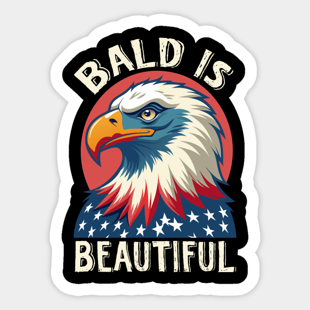 Bald is Beautiful 4th Of July Sticker by The WYLD Tribe